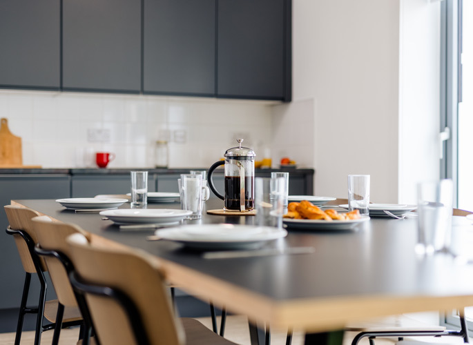 Kitchen in Riseholmes student accommodation